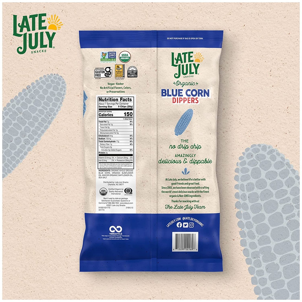 Late July Snacks Organic Blue Corn Tortilla Dippers 7.4oz