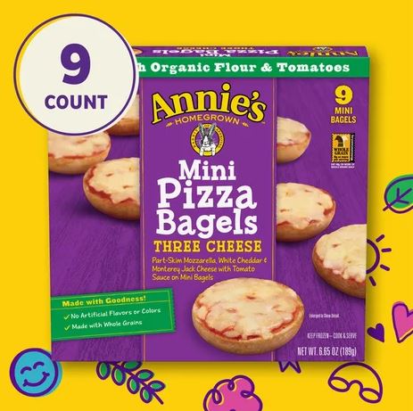 Annie's Pizza Bagel Minis Three Cheese 6.65oz