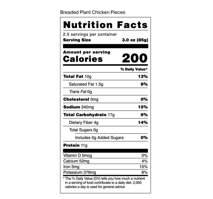 Daring Plant-Based Chicken Pieces Breaded 8oz