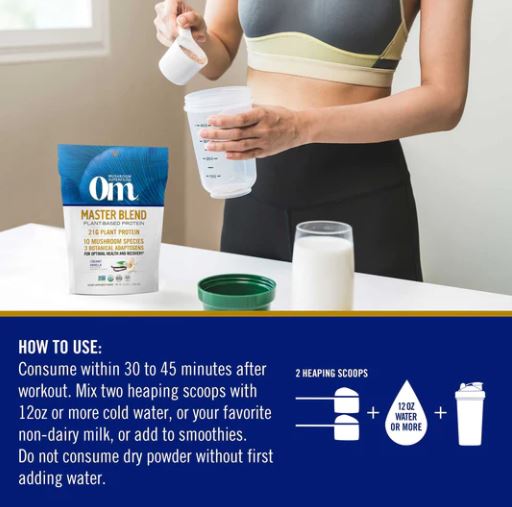 Om Master Blend Plant Protein Powder Vanilla 19.26oz