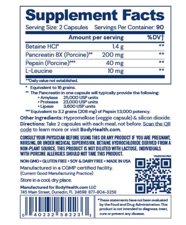 BodyHealth Digestive Enzymes Supplements 180CT