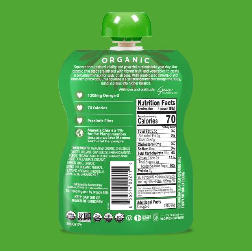 Mamma Chia Squeeze Green Magic 3.5oz