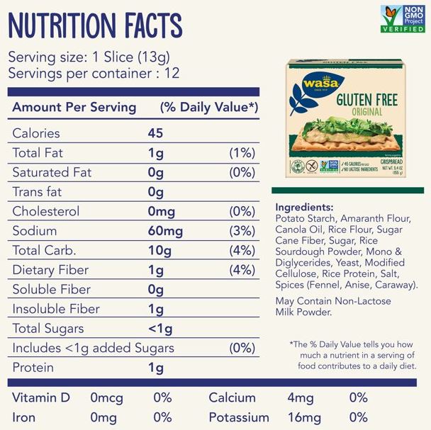 Wasa Original Gluten Free Crispbread 5.4oz