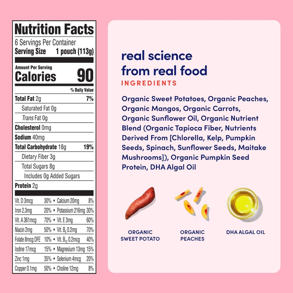 Cerebelly Smart Food Sweet Potato Peach Smoothie 4oz