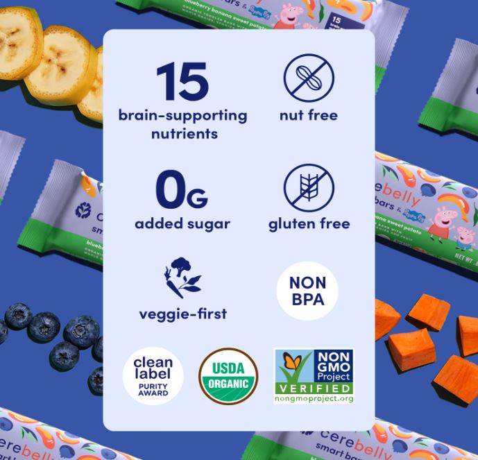 Cerebelly Smart Bars Blueberry, Banana & Sweet Potato 4.2oz