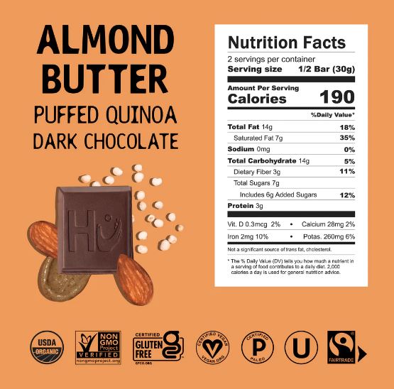 Hu Almond Butter Dark Chocolate Bar 2.1oz