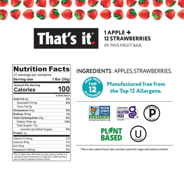 That's It Apple & Strawberry Fruit Bar