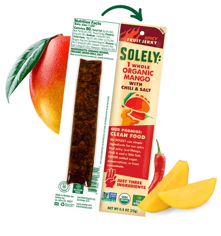 Solely Organic Fruit Jerky Mango With Chili & Salt 0.8oz