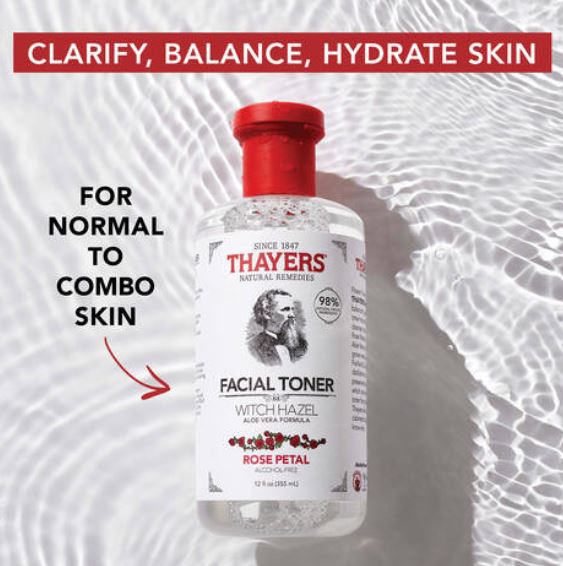 Thayers Rose Petal Witch Hazel Alcohol Free Toner 12 fl oz
