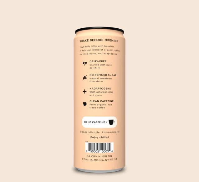 Pop & Bottle Oat Milk Latte Mocha 8oz