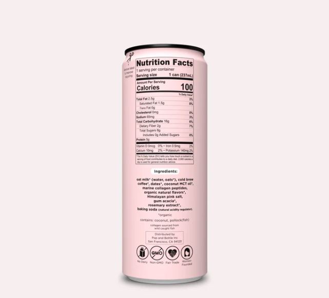 Pop & Bottle Oat Milk Latte Vanilla 8oz