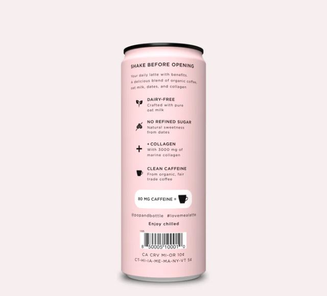 Pop & Bottle Oat Milk Latte Vanilla 8oz