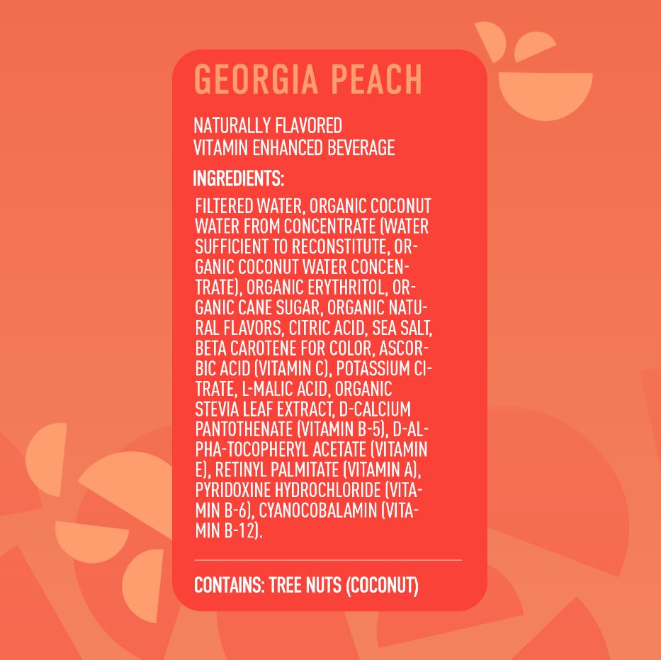 Roar Organic Georgia Peach Electrolyte Water 18oz