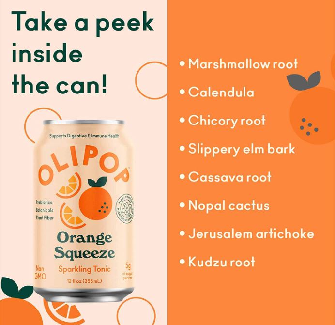 Olipop Orange Squeeze Sparkling Tonic 12oz