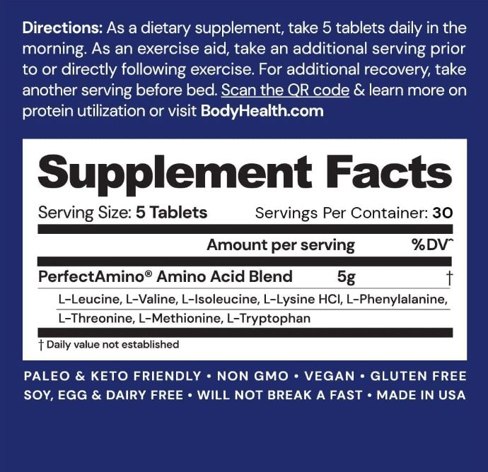BodyHealth Perfect Amino Supplements 150 CT