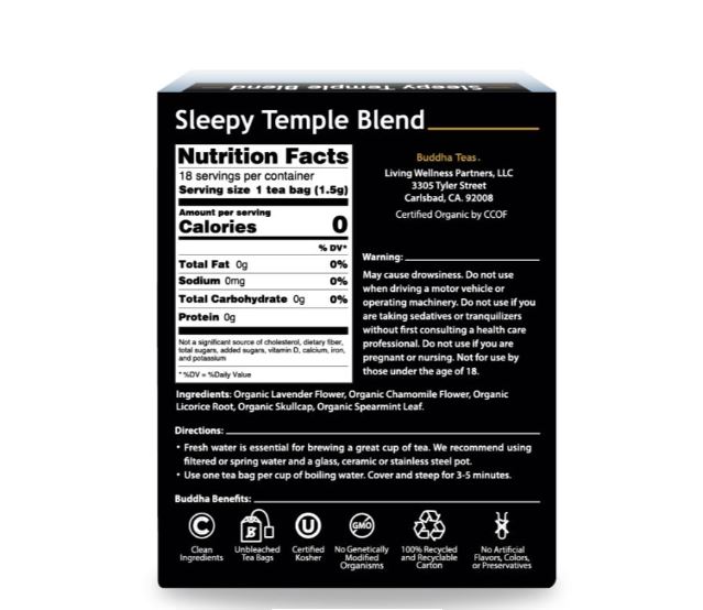 Buddha Teas Sleepy Temple Blend 18 CT
