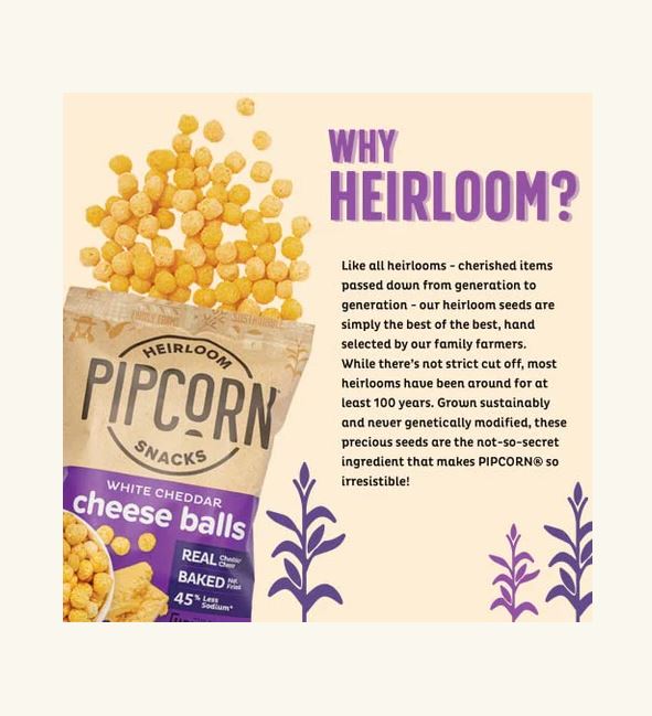 Pipcorn White Cheddar Cheese Balls 4.5oz