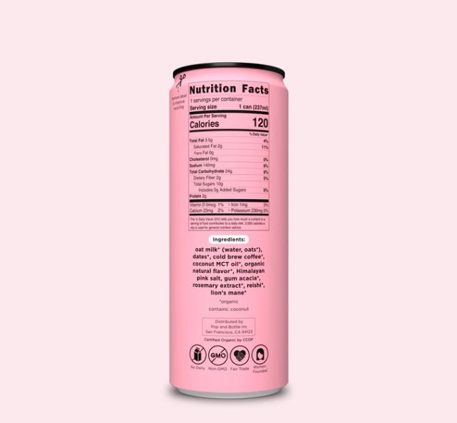 Pop & Bottle Oat Milk Latte Caramel 8oz