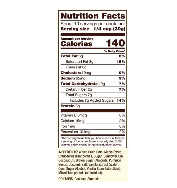 Bob's Red Mill Granola Cranberry Almond 11oz