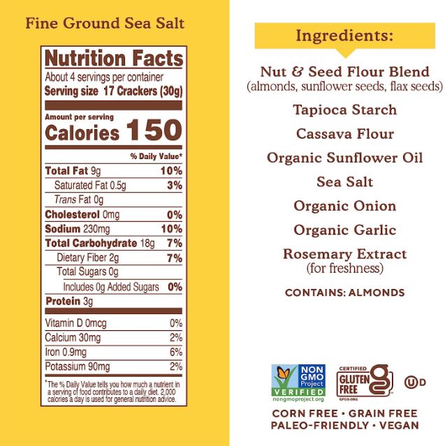Simple Mills Almond Flour Sea Salt Crackers 4.25oz