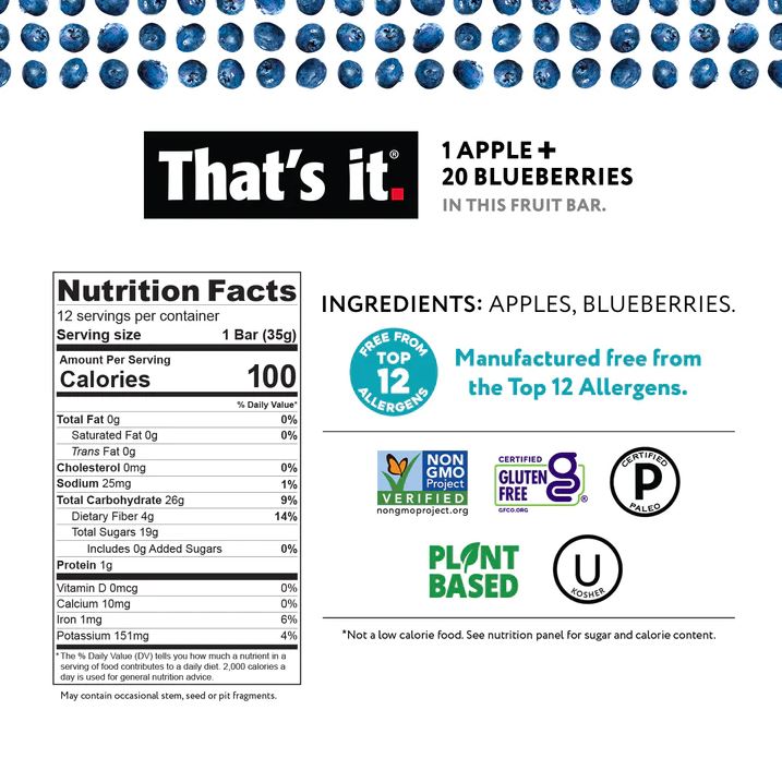 That's It Apple & Blueberry Fruit Bar