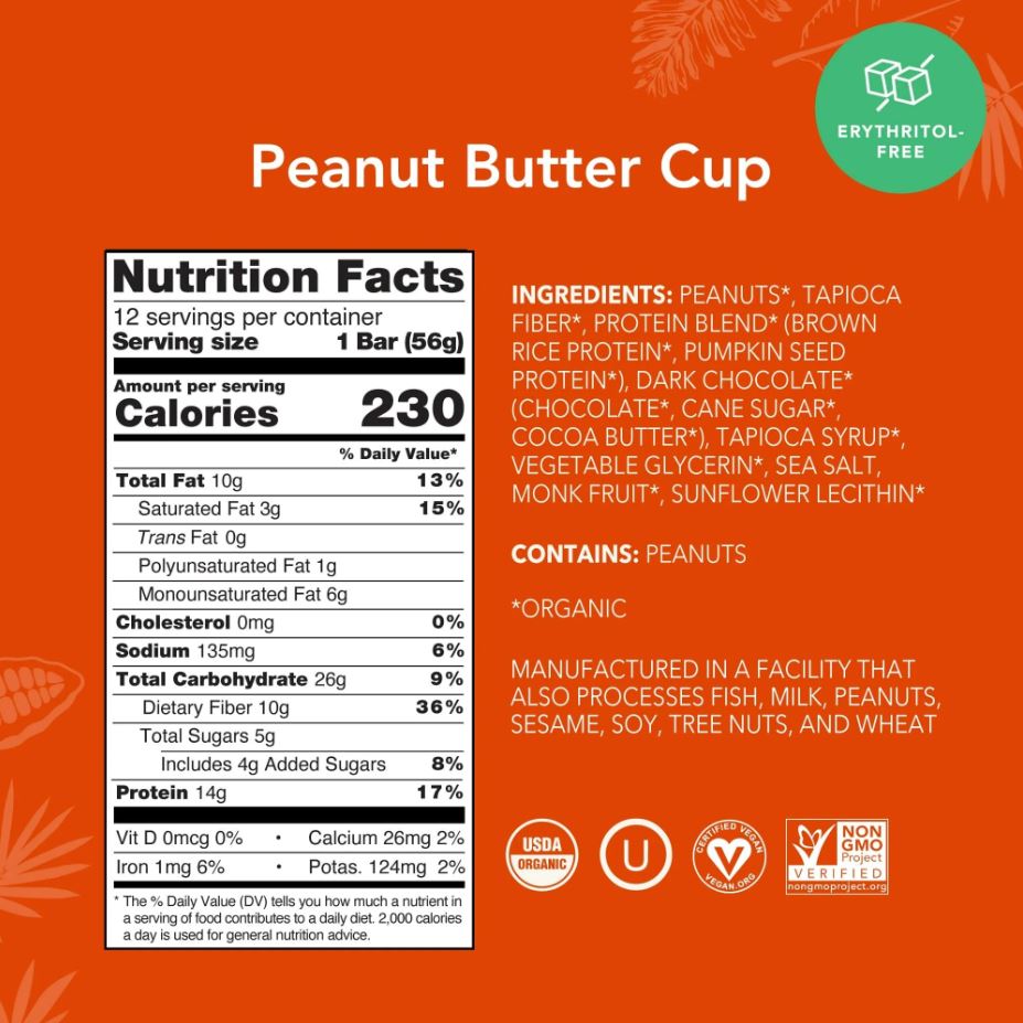 Aloha Organic Peanut Butter Cup Plant Protein Bar 1.98 oz