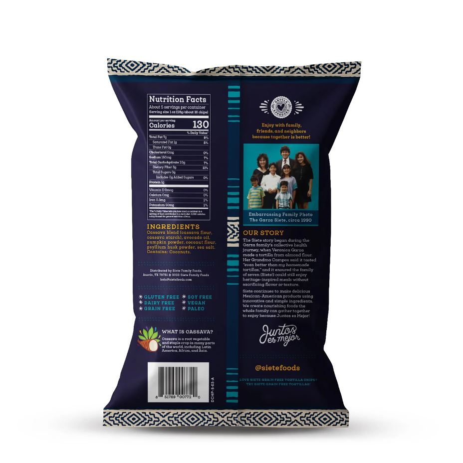 Siete Grain Free Tortilla Chips Dip Chip 5 oz