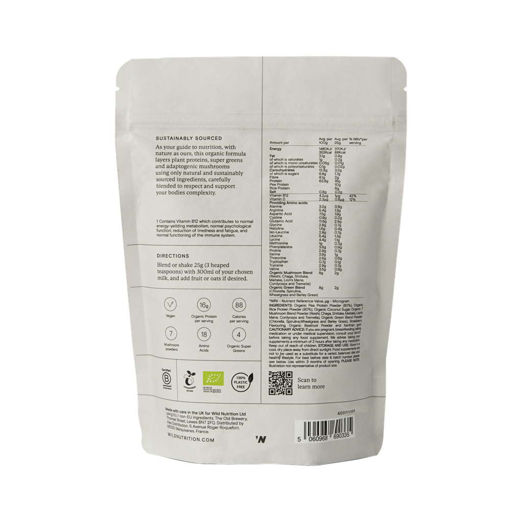 Wild Nutrition Organic Protein + Superfood Powder Pouch 350g