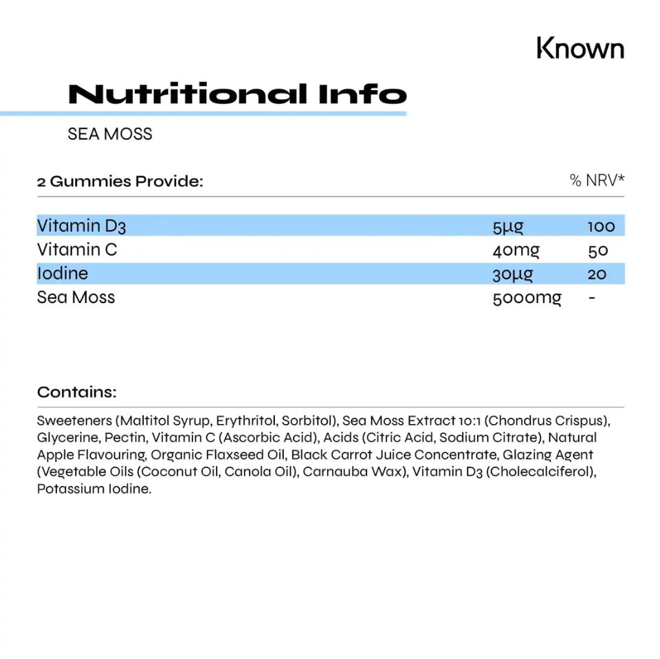 Known Sea Moss Gummies 60ct