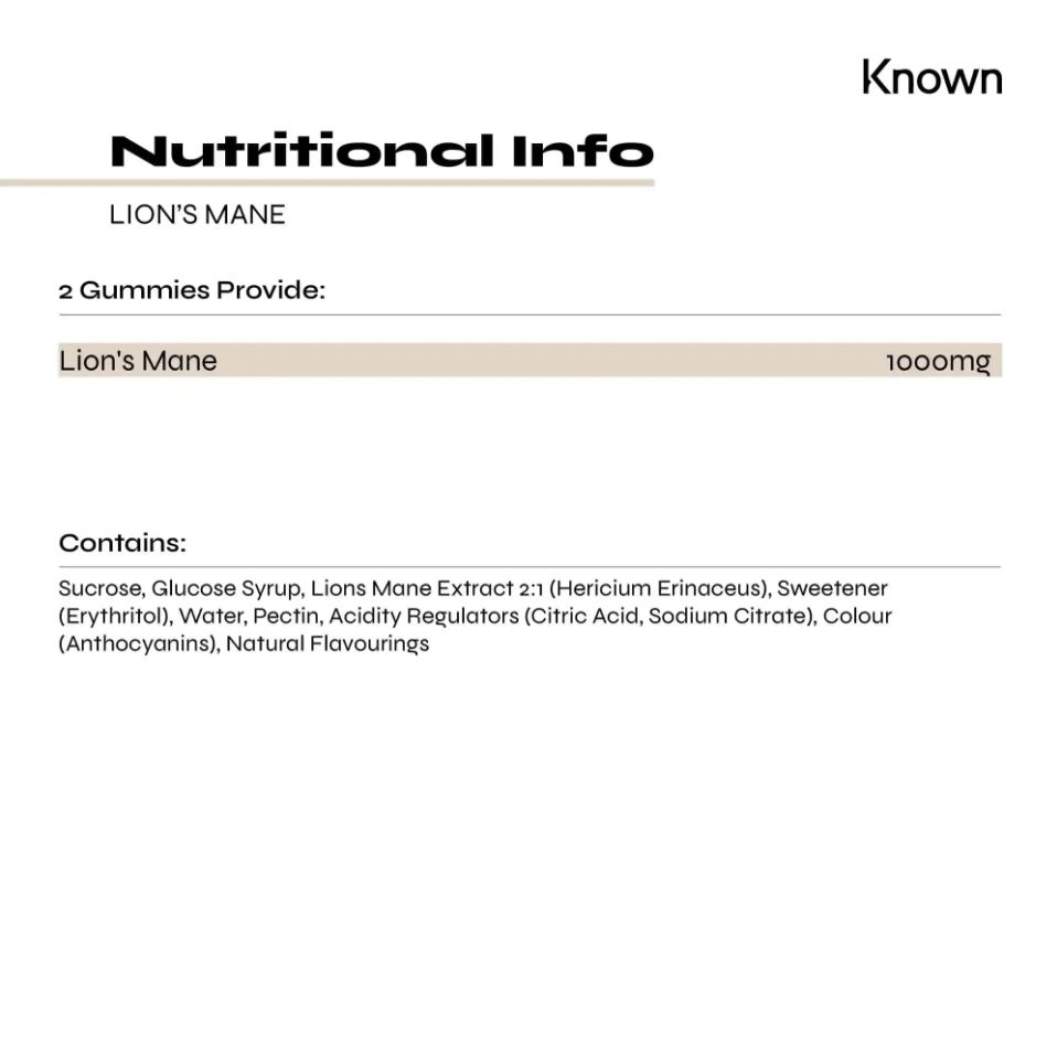 Known Lion's Mane Gummies 60ct