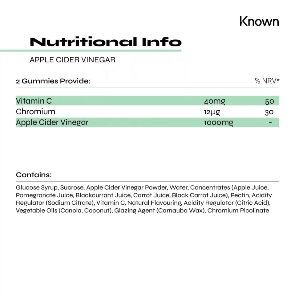Known Apple Cider Vinegar Gummies 60ct