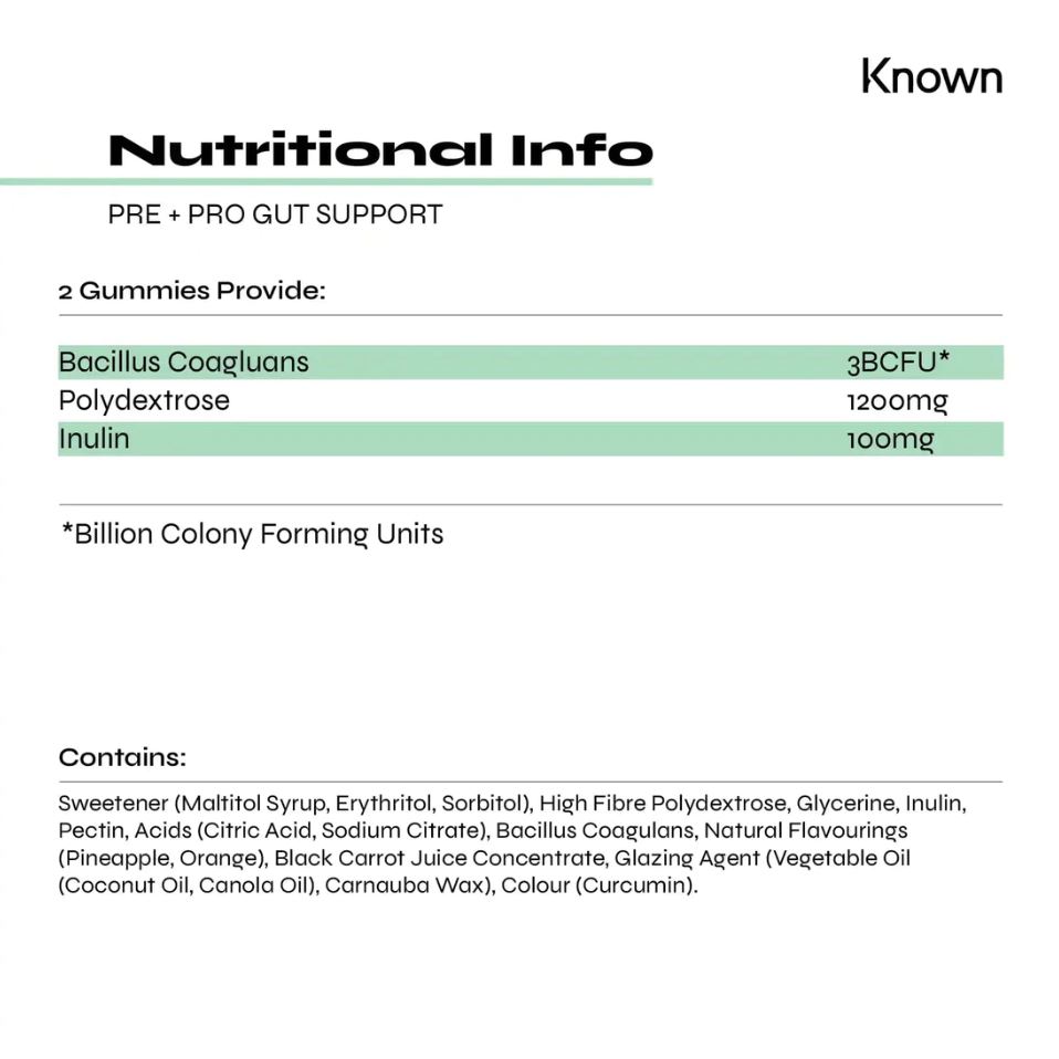 Known Pre+Pro Gut Support Gummies 60ct