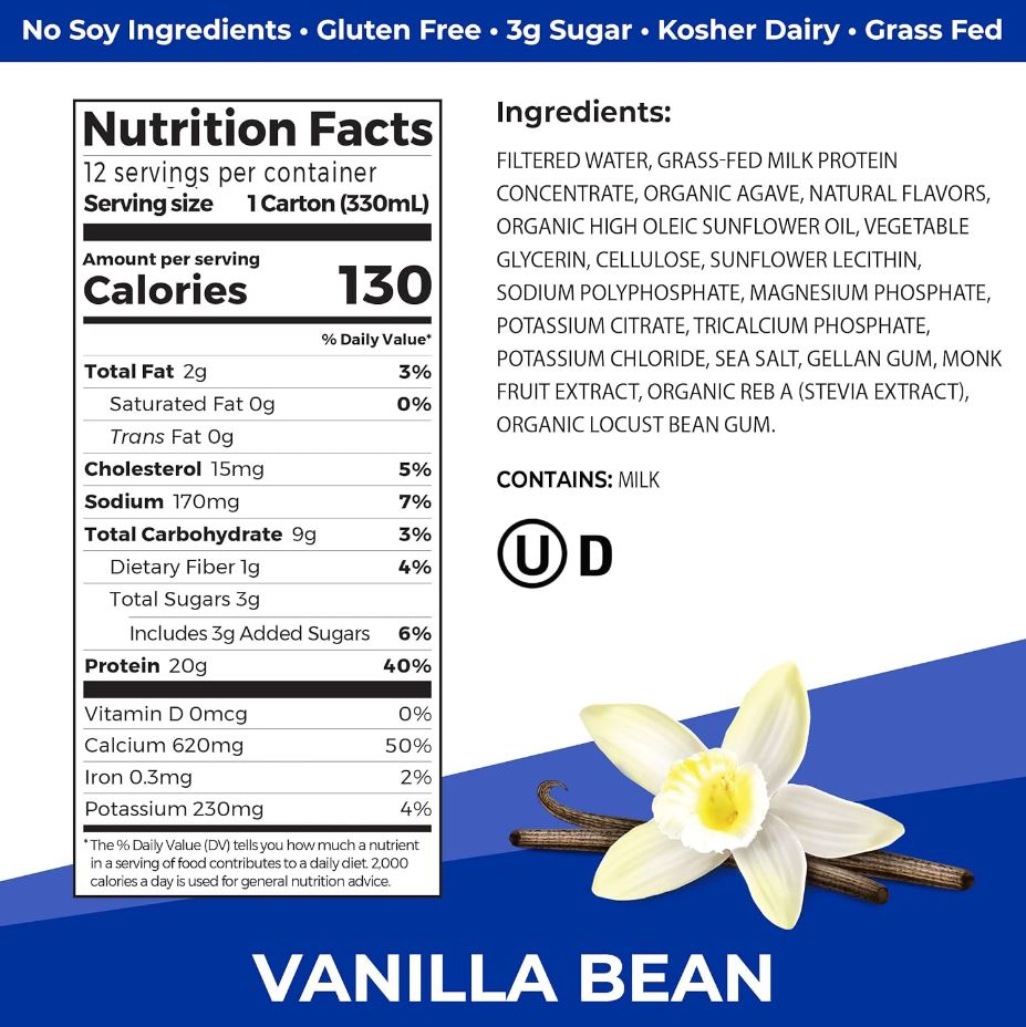 Orgain Clean Protein Shake Vanilla Bean 11oz