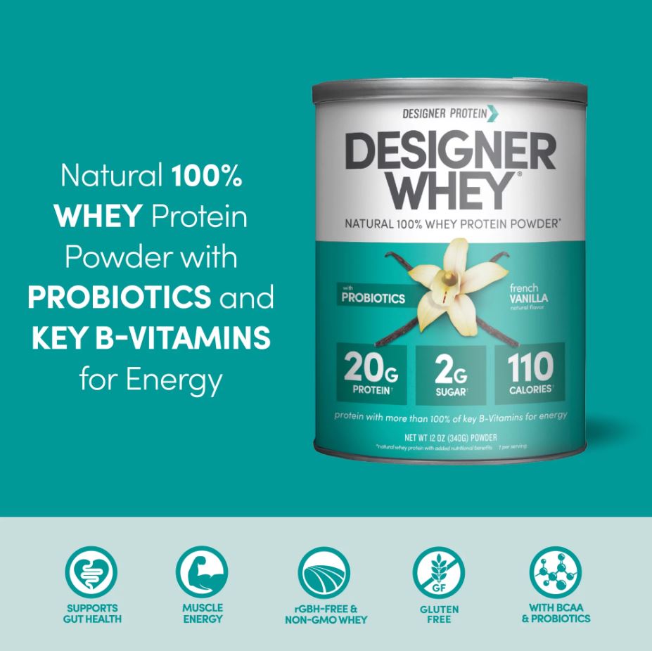 Designer Whey French Vanilla Whey Protein Powder 12oz