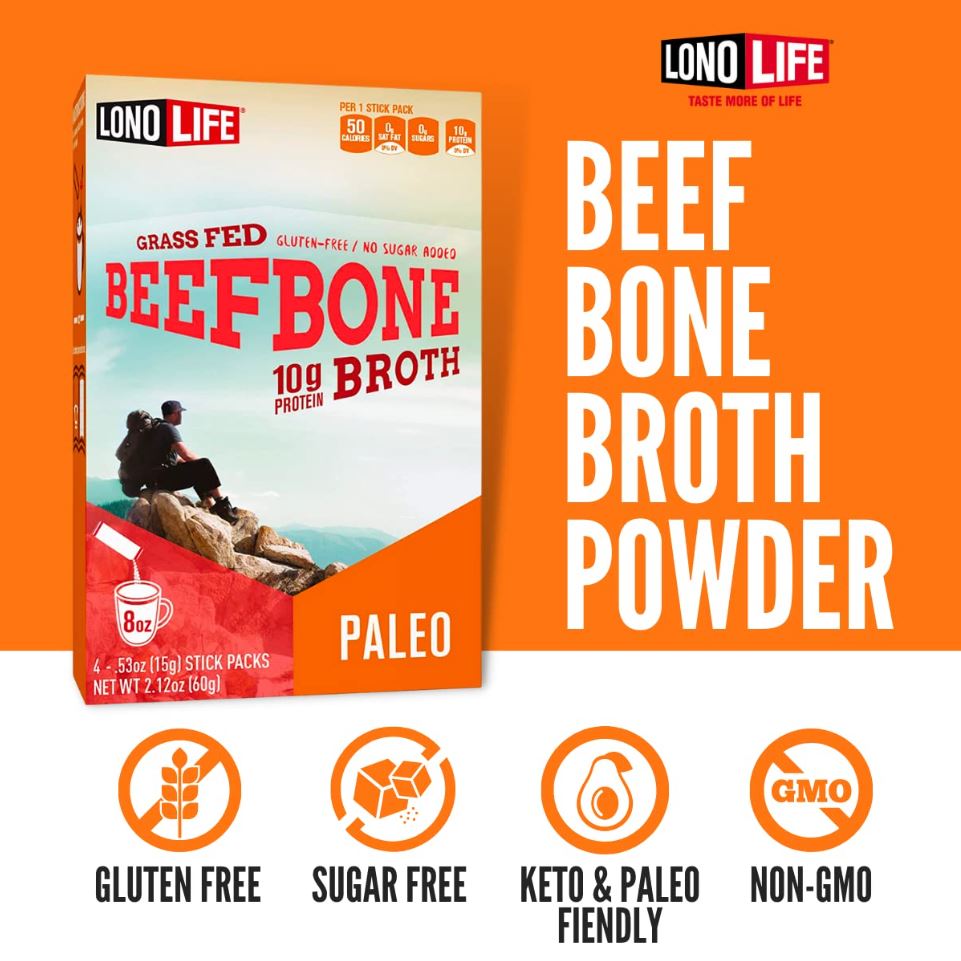 LonoLife Beef Bone Broth Sticks 4 Pack 2.12oz