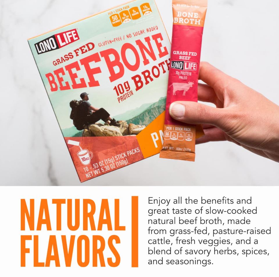 LonoLife Beef Bone Broth Sticks 4 Pack 2.12oz