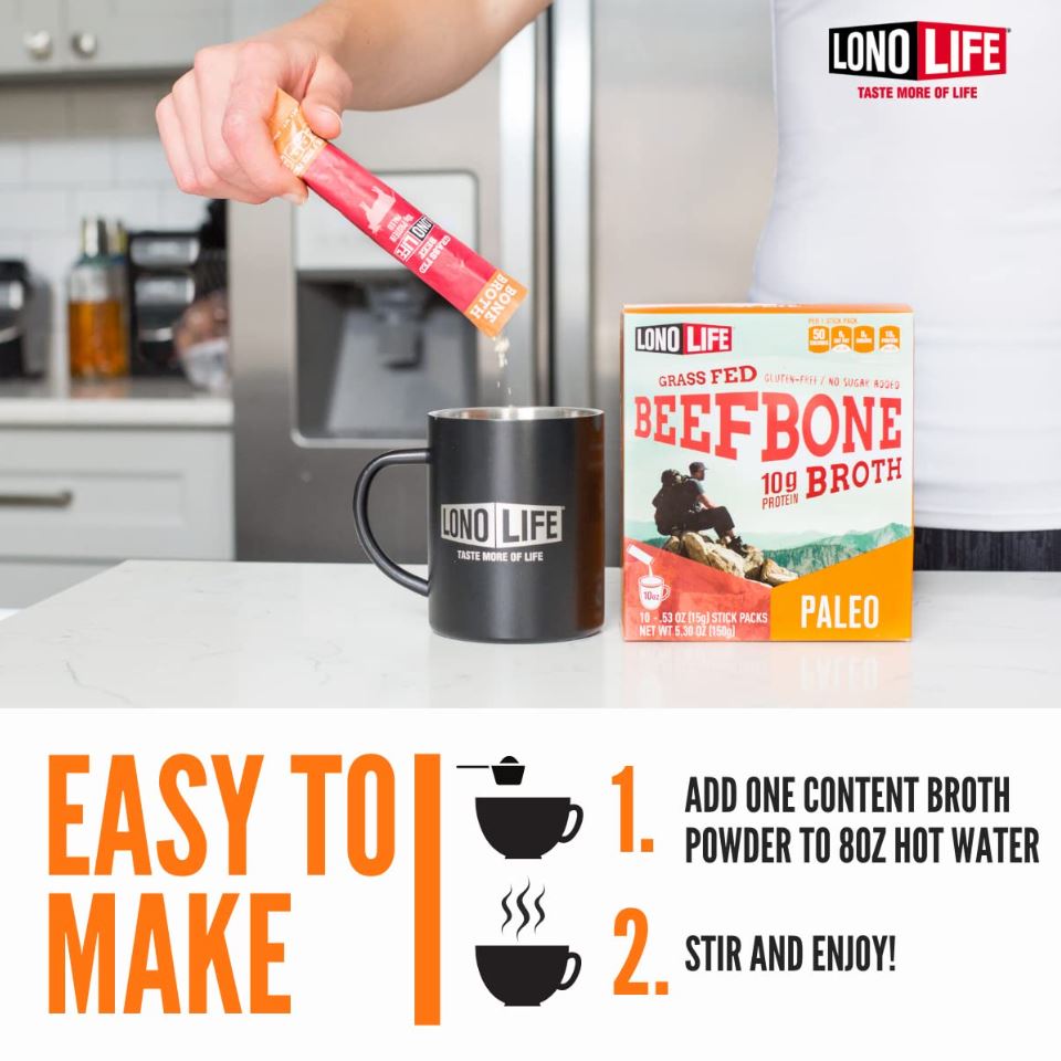 LonoLife Beef Bone Broth Sticks 4 Pack 2.12oz