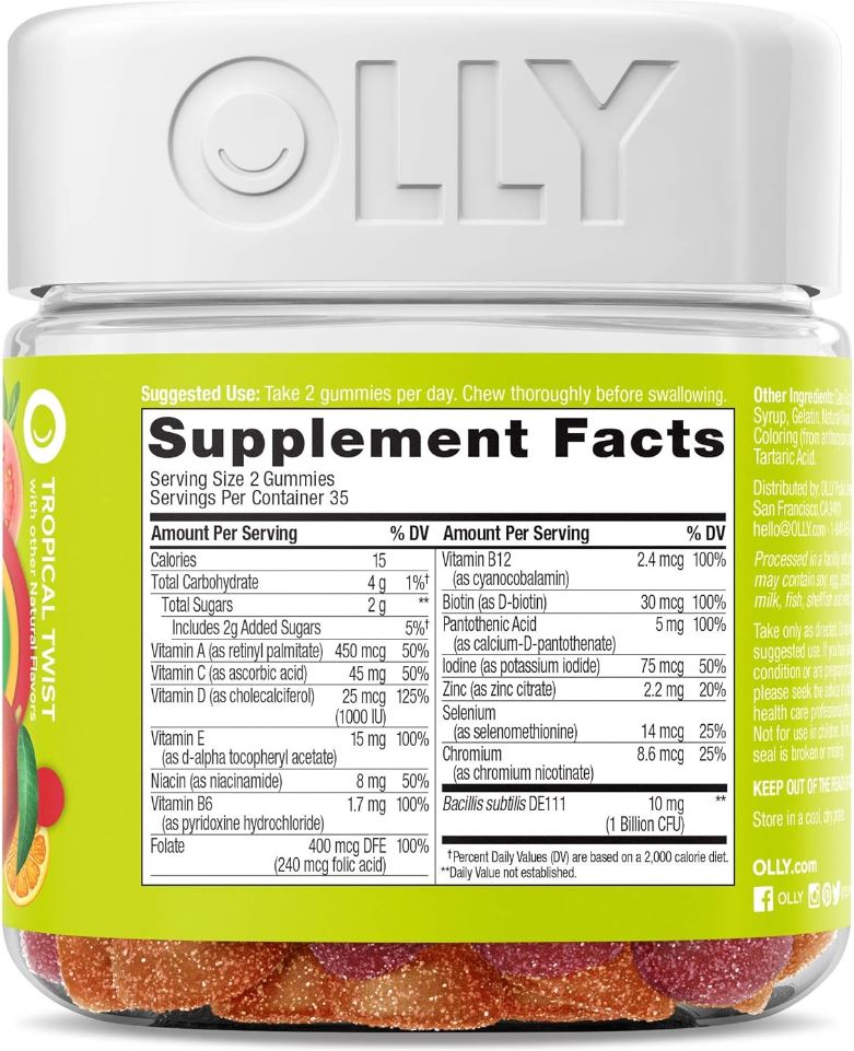 Olly Multi-Probiotic Tropical Flavored Supplement 70ct