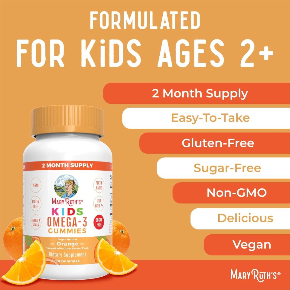 Mary Ruth's Kids Omega 3 Gummies Orange 60ct