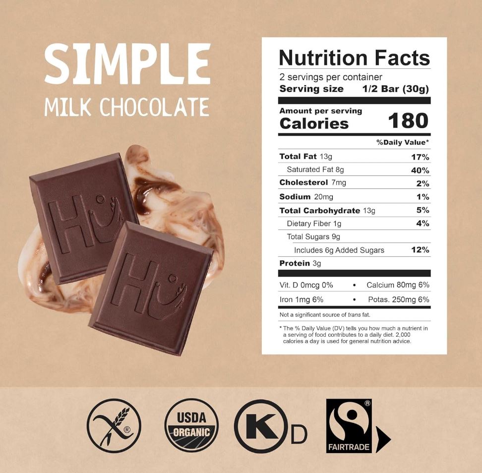 Hu Simple Milk Chocolate Bar 2.1oz
