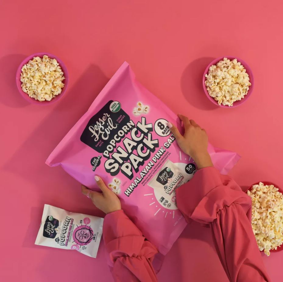Lesser Evil Himalayan Pink Organic Popcorn .46oz 8-Pack