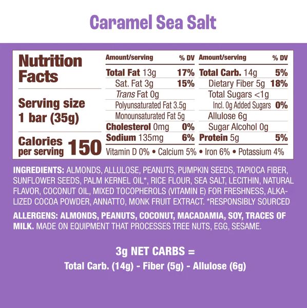Munk Pack Nut & Seed Caramel Sea Salt Keto Bar 1.23oz