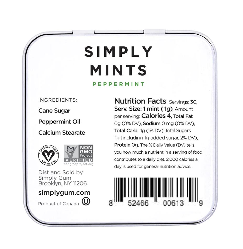 Simply Mint All Natural Peppermints 30ct