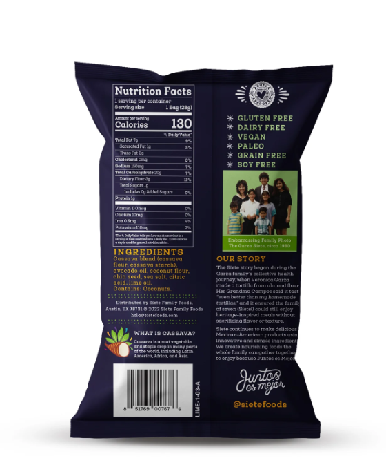  Siete Lime Tortilla Chips 1oz                                 