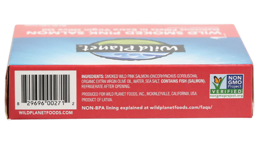  Wild Planet Canned Wild Smoked Pink Salmon 3.9oz                     