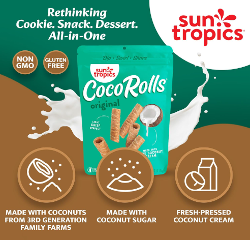 Sun Tropics Coco Rolls Original Rolled Coconut Wafer 4oz