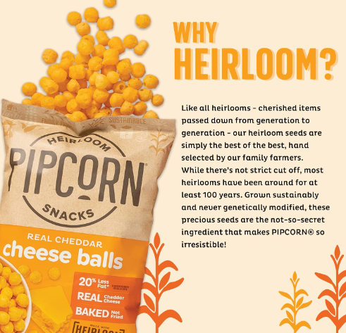 Pipcorn Real Cheddar Cheese Balls 4.5oz