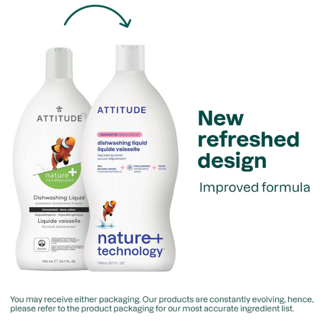 Attitude Dishwashing Liquid Unscented 23.7 fl. oz.