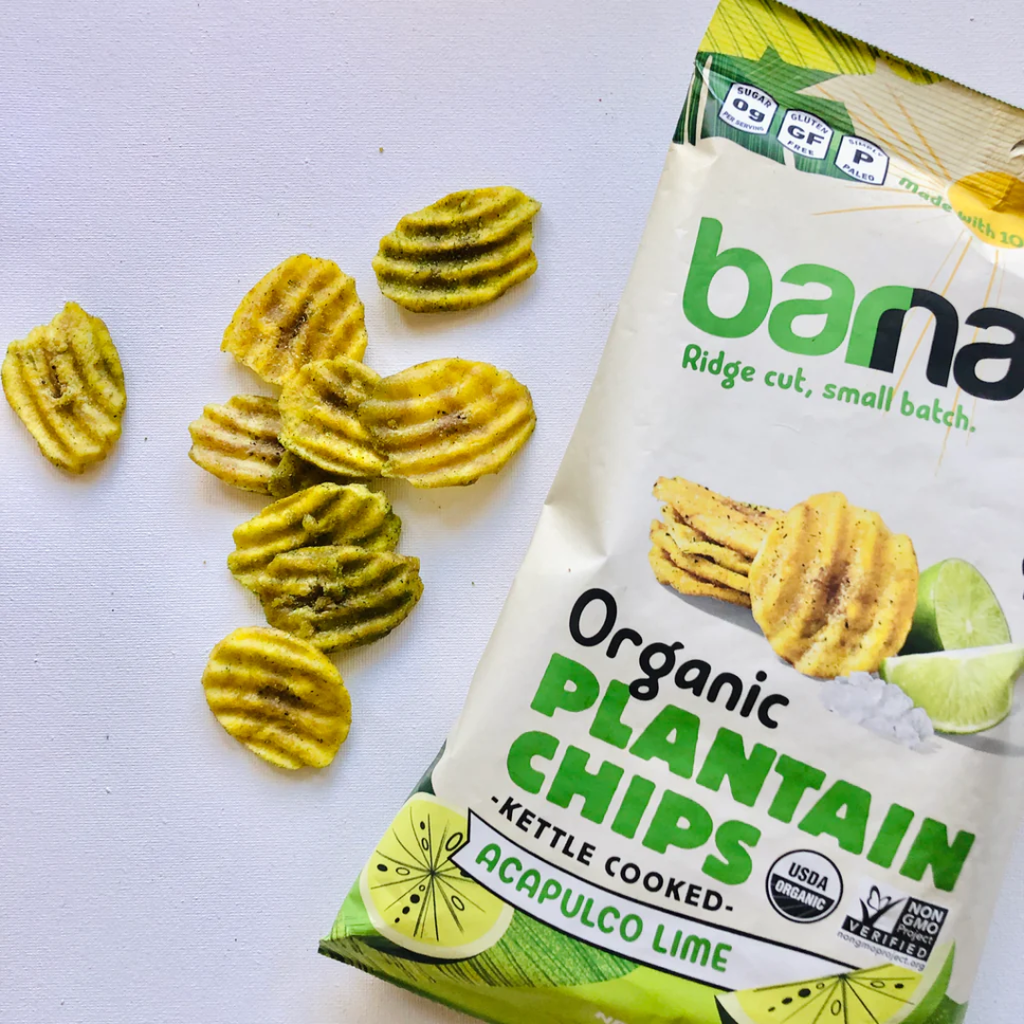 Barnana Organic Plantain Chips Kettle Cooked Acapulco Lime 5oz.