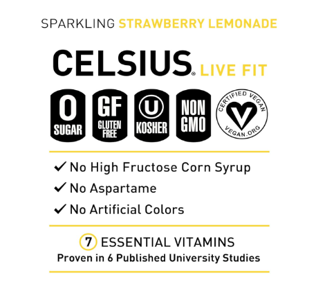 Celsius Sparkling Strawberry Lemonade Drink 12 Fl. oz.